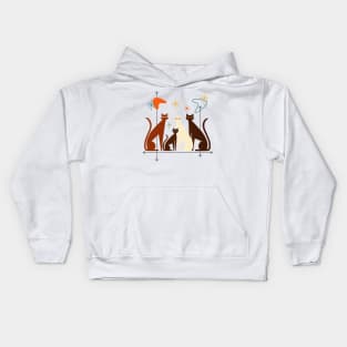 Retro Mid-Century Modern Look Cats 50s 60s Style Kids Hoodie